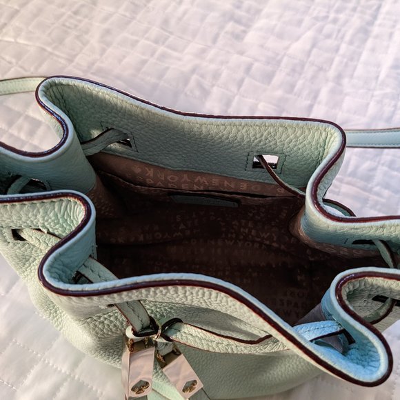 Kate Spade Tiny Cooper Light Blue Leather Crossbody Bucket Bag - Picture 5 of 12